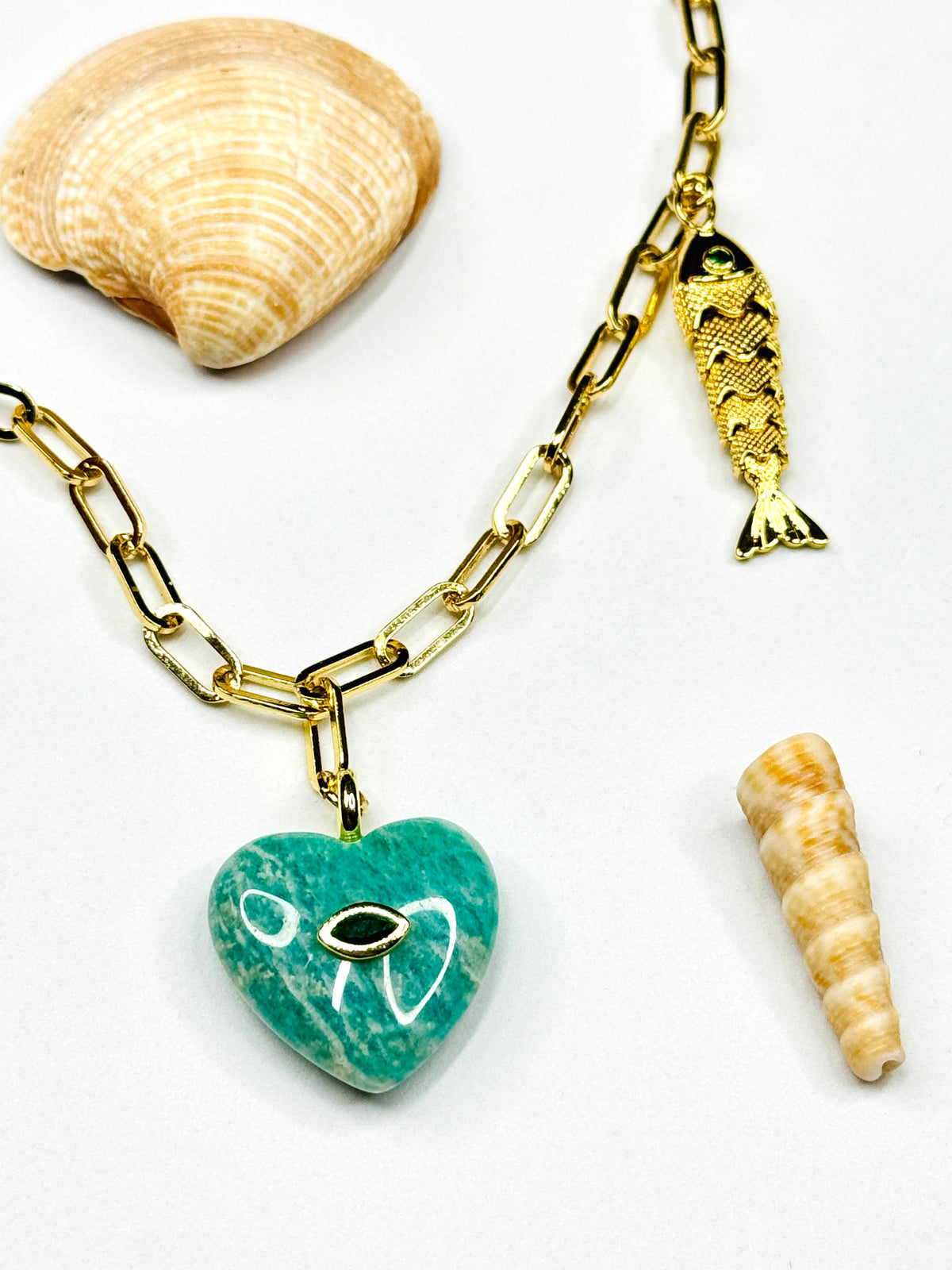 Chunky Necklace 009 Fish Heart