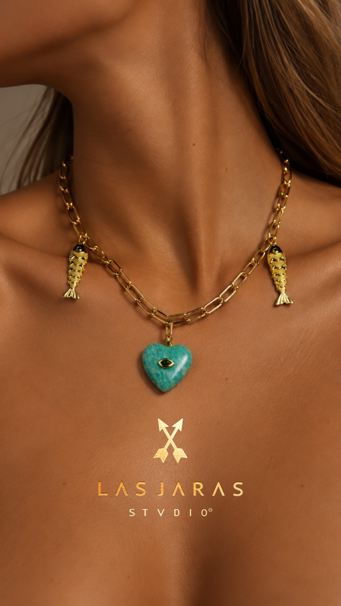 Chunky Necklace 009 Fish Heart